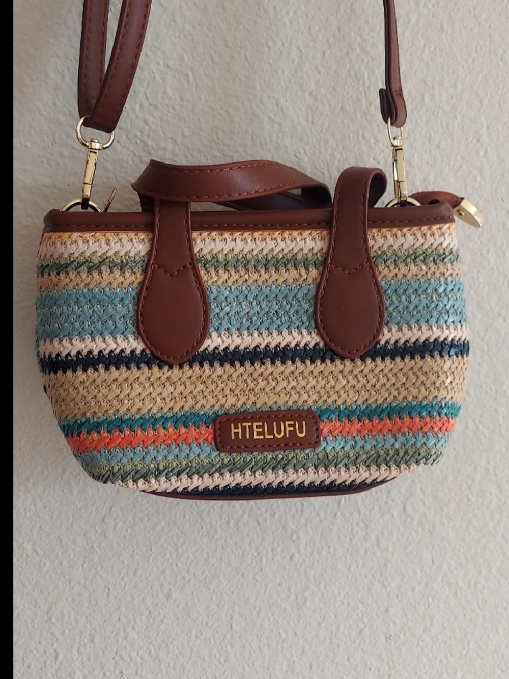 Small Colorful Boho Shoulder Bag 5x8" New